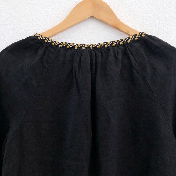 JOHNNY WAS Black Tiwa Peasant Blouse Medium - Picture 7 of 16